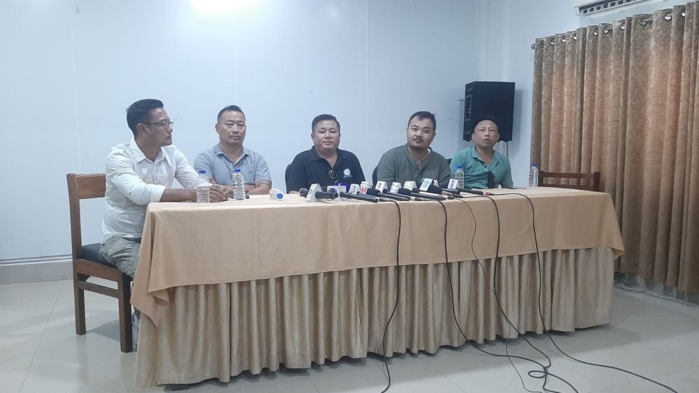 WNYF, NYM and WCYO representatives at the press conference in Dimapur on September 24. (Morung Photo)